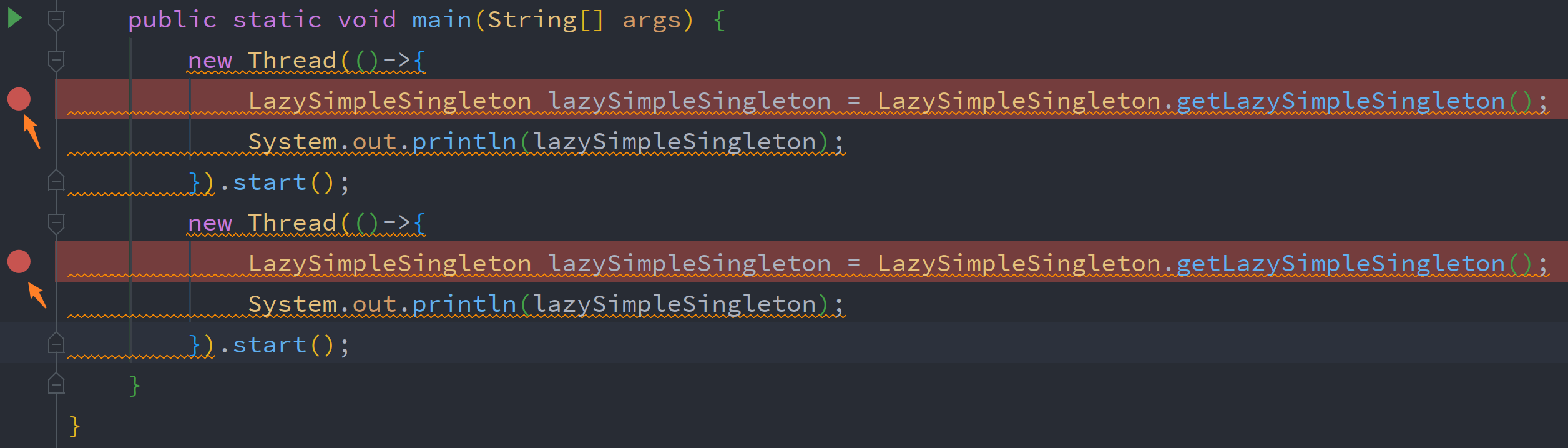 线程内部打断点