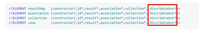 resultMap性质的元素
