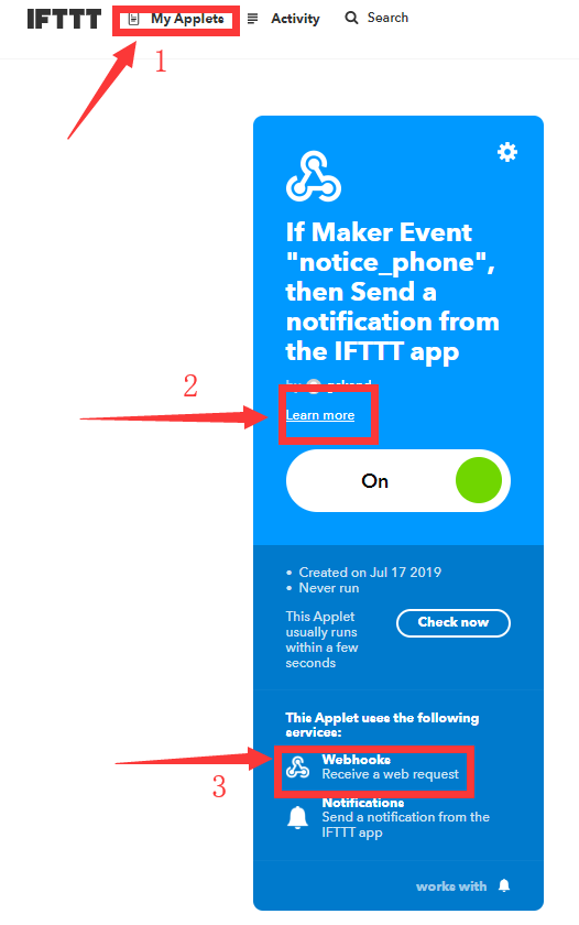 IFTTT my applets