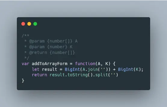数组形式的整数加法