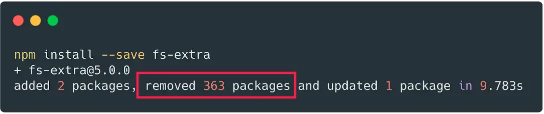 npm remove packages