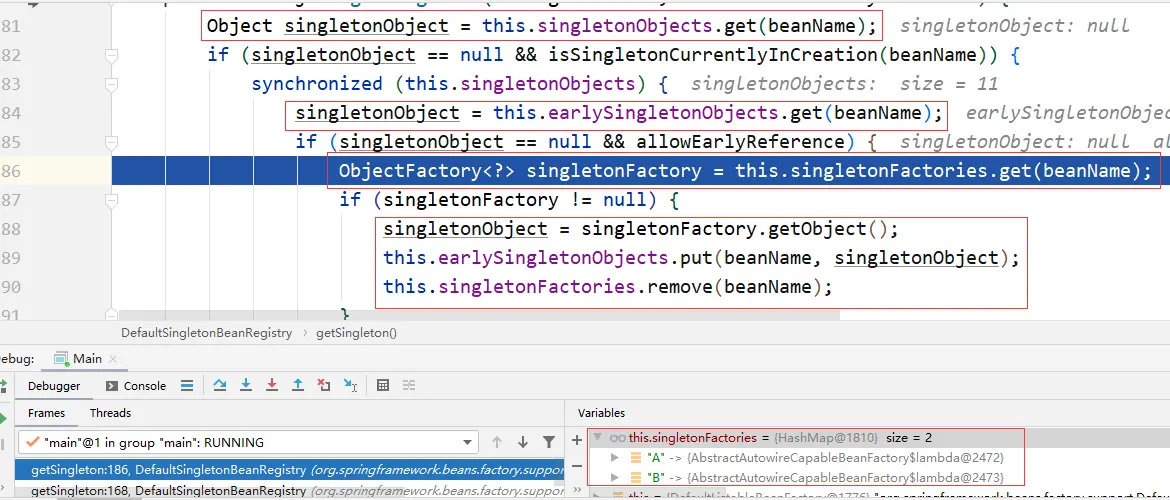 getSingleton-C 获取到A