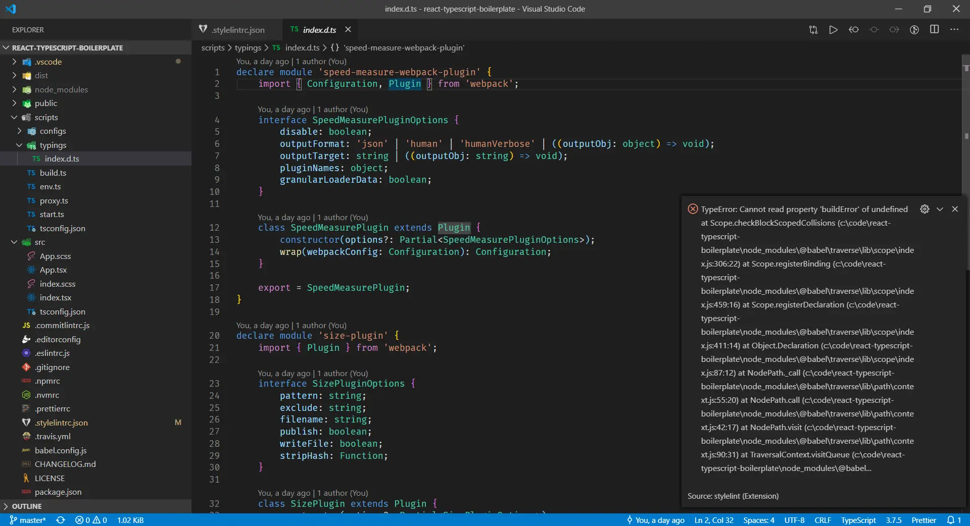 vscode stylint bug