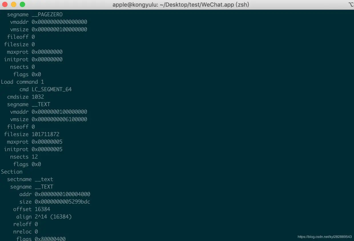 otool查看WeChat可执行文件信息