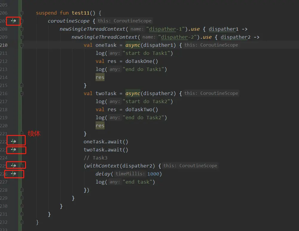 IDE中的续体表示