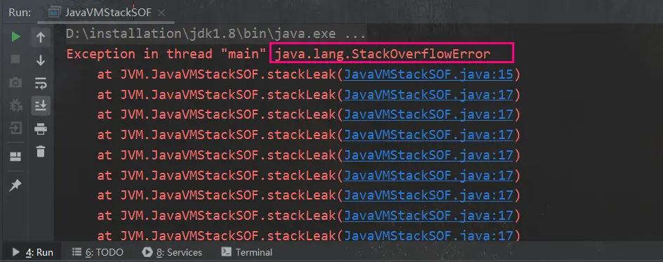 虚拟机栈内存溢出