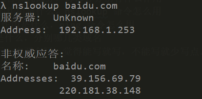 查看百度的 IP 地址