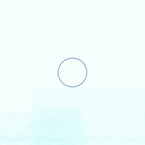 一个只会增长，从不缩小的圆圈。这是一个不连续的动画!