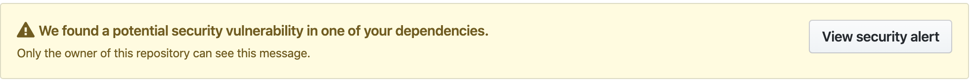 A security alert from Github.com