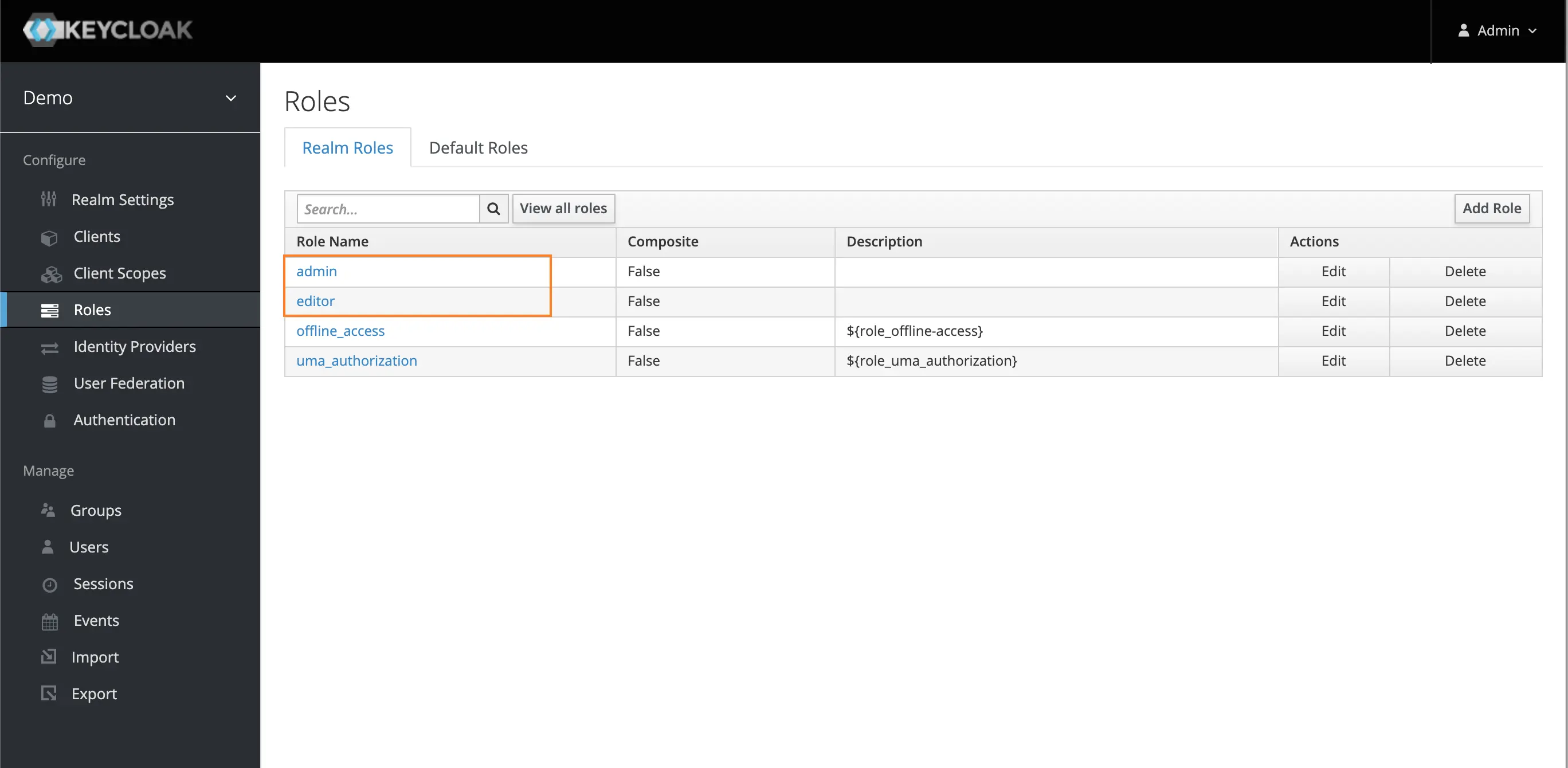 keycloak-vue-element-admin-role