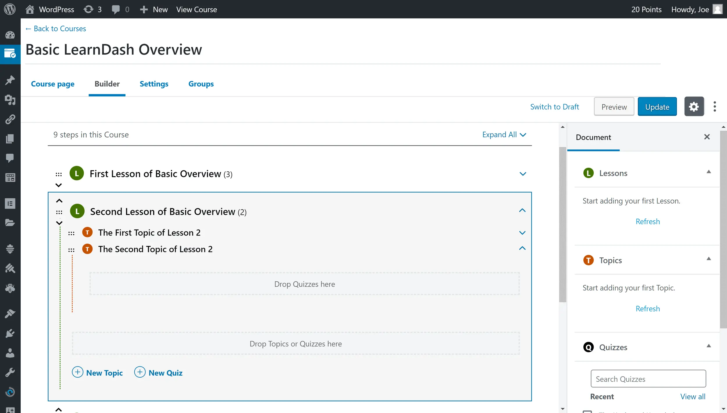 LearnDash拖放课程生成器