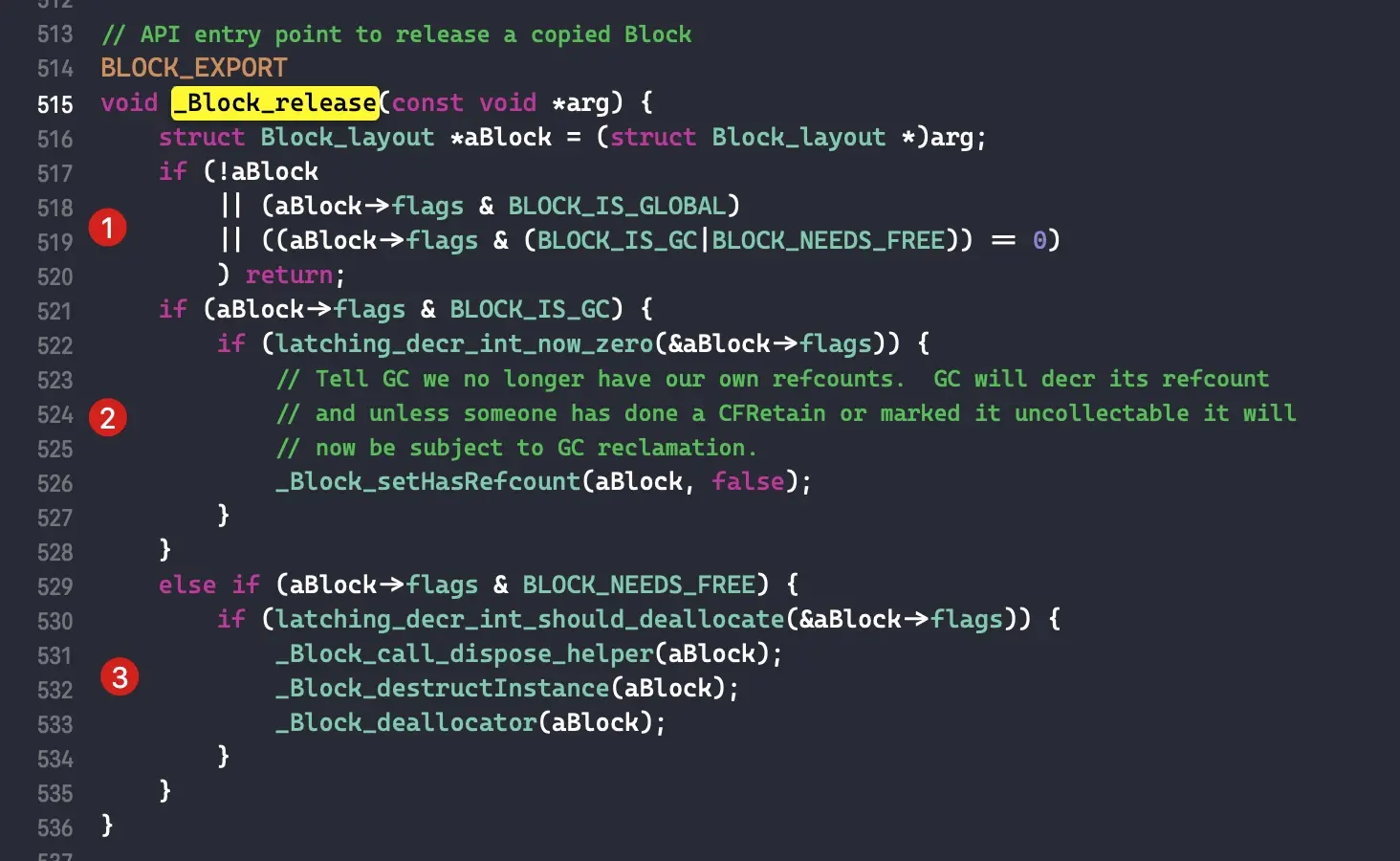 _Block_release 实现