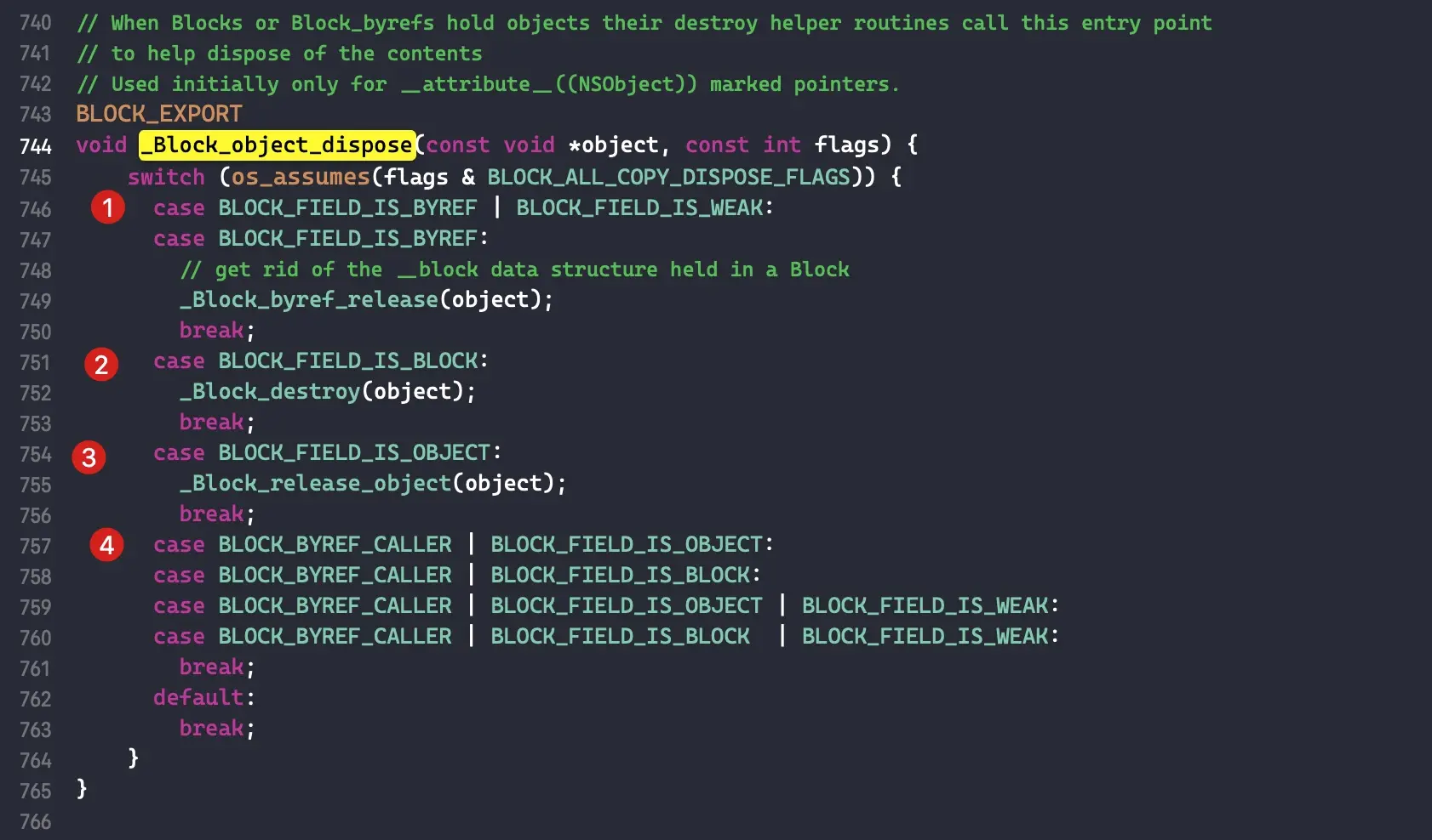 _Block_object_dispose 实现
