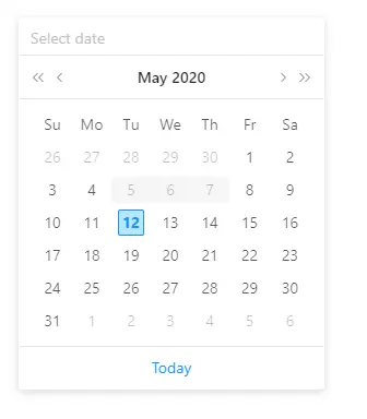DatePicker禁用效果