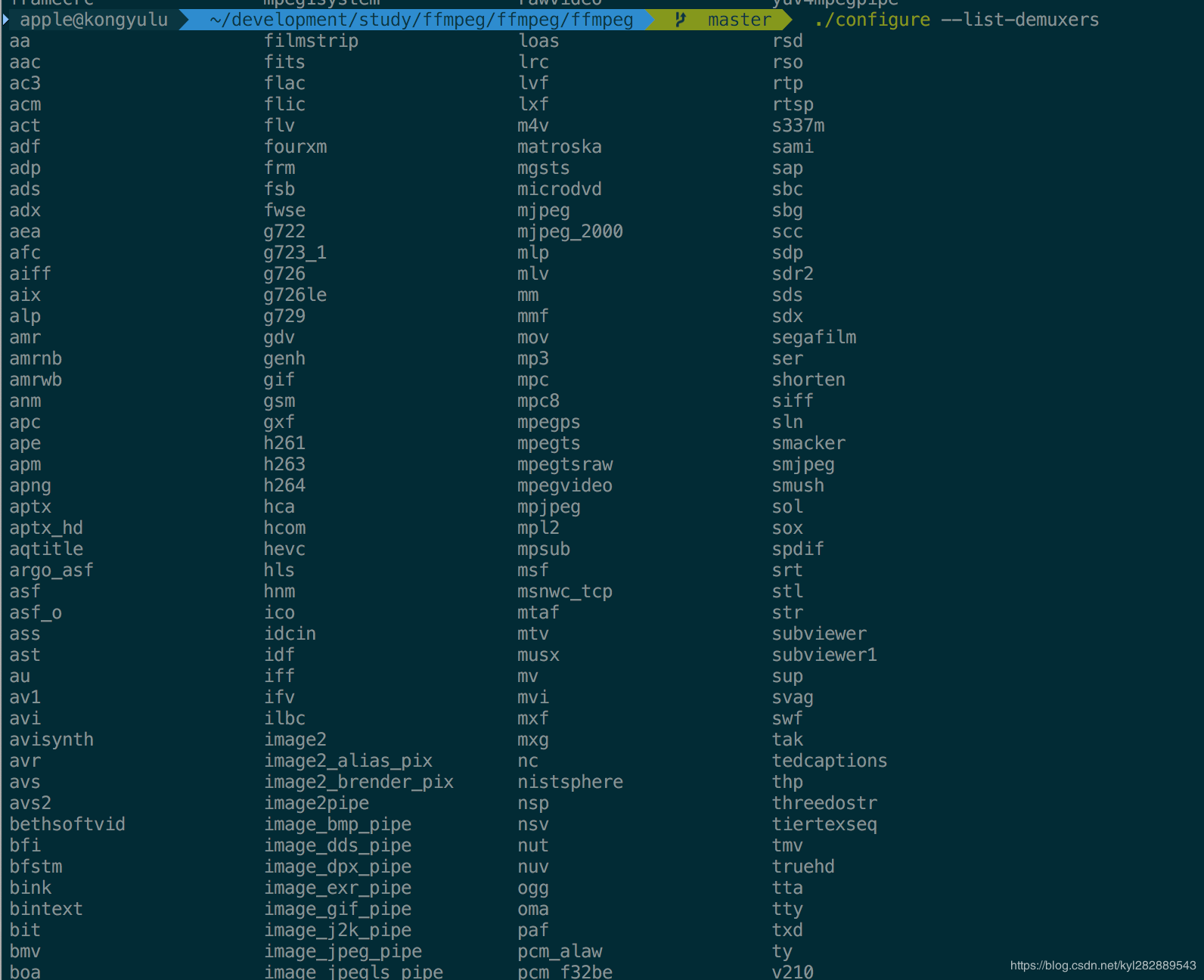 查看FFmpeg的解封装