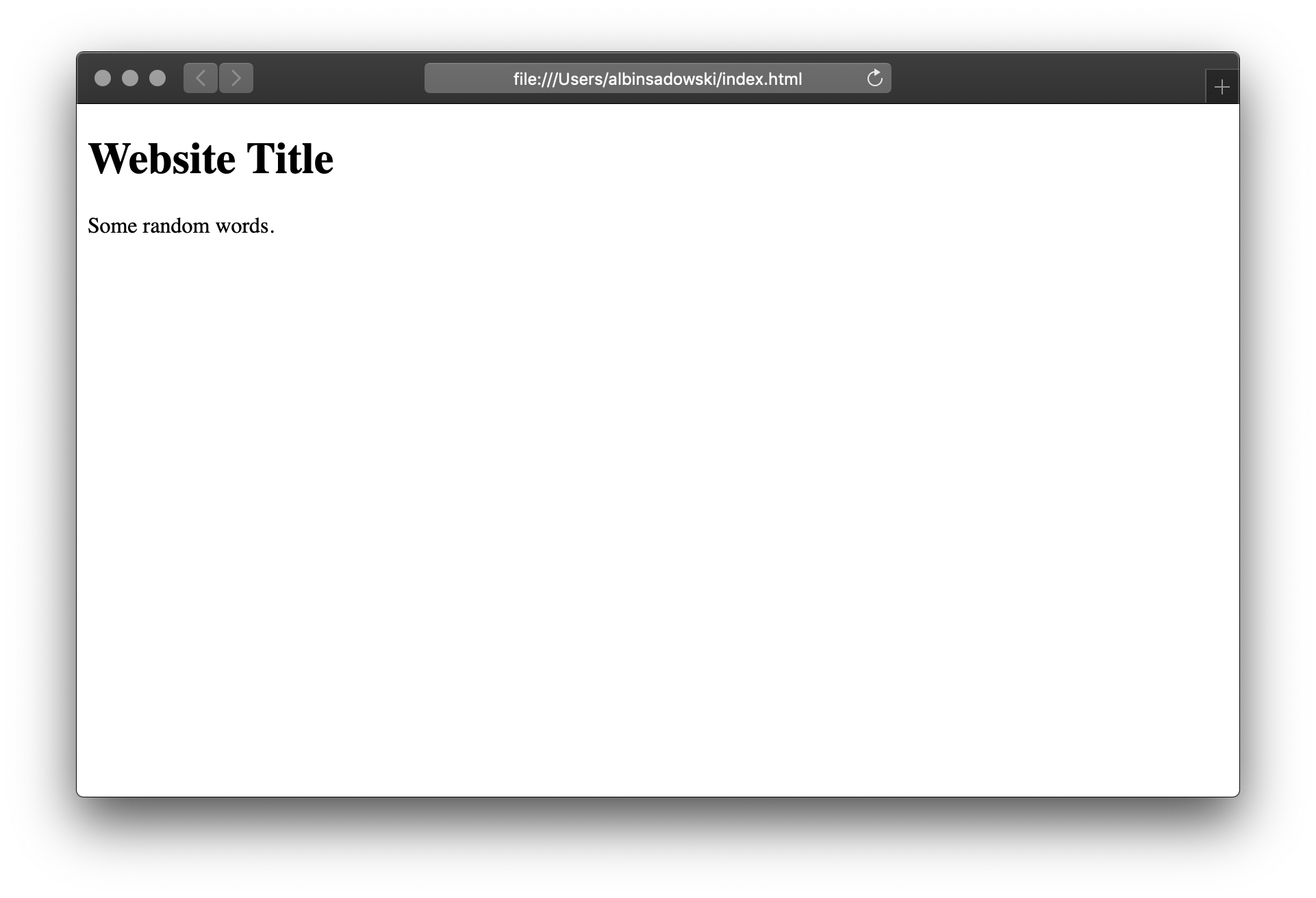 Simple website with default style