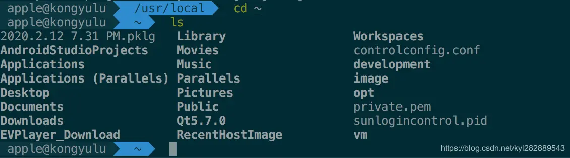 cd到当前用户目录