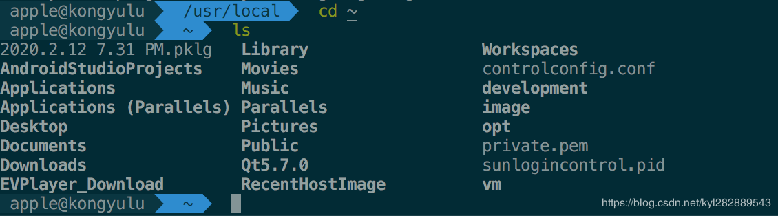cd到当前用户目录