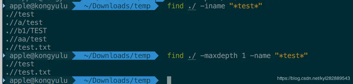 查找当前目录下，含test的文件及文件夹