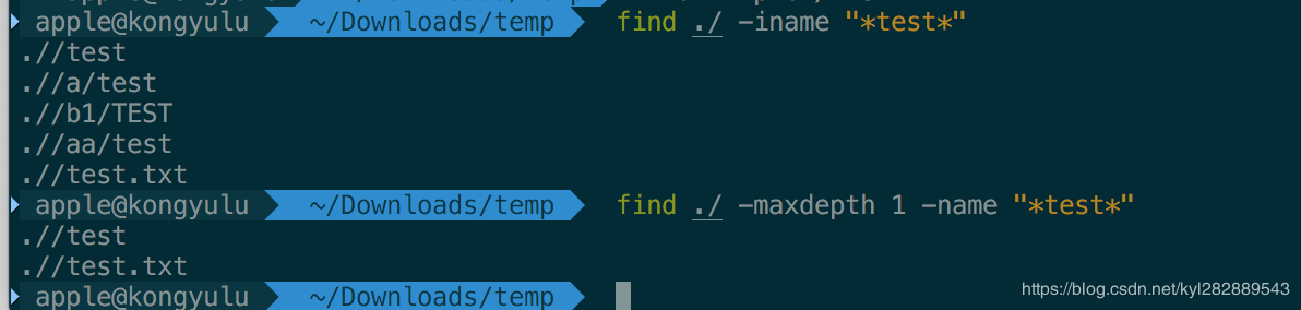 查找当前目录下，含test的文件及文件夹
