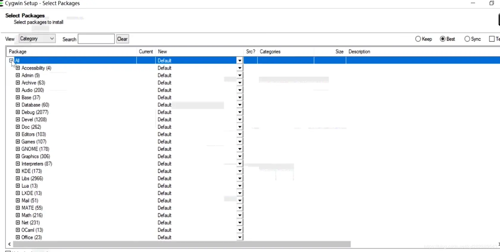 选择镜像的对应包