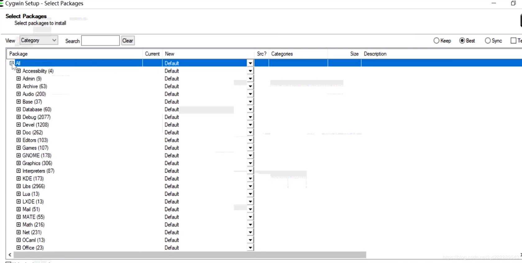 选择镜像的对应包