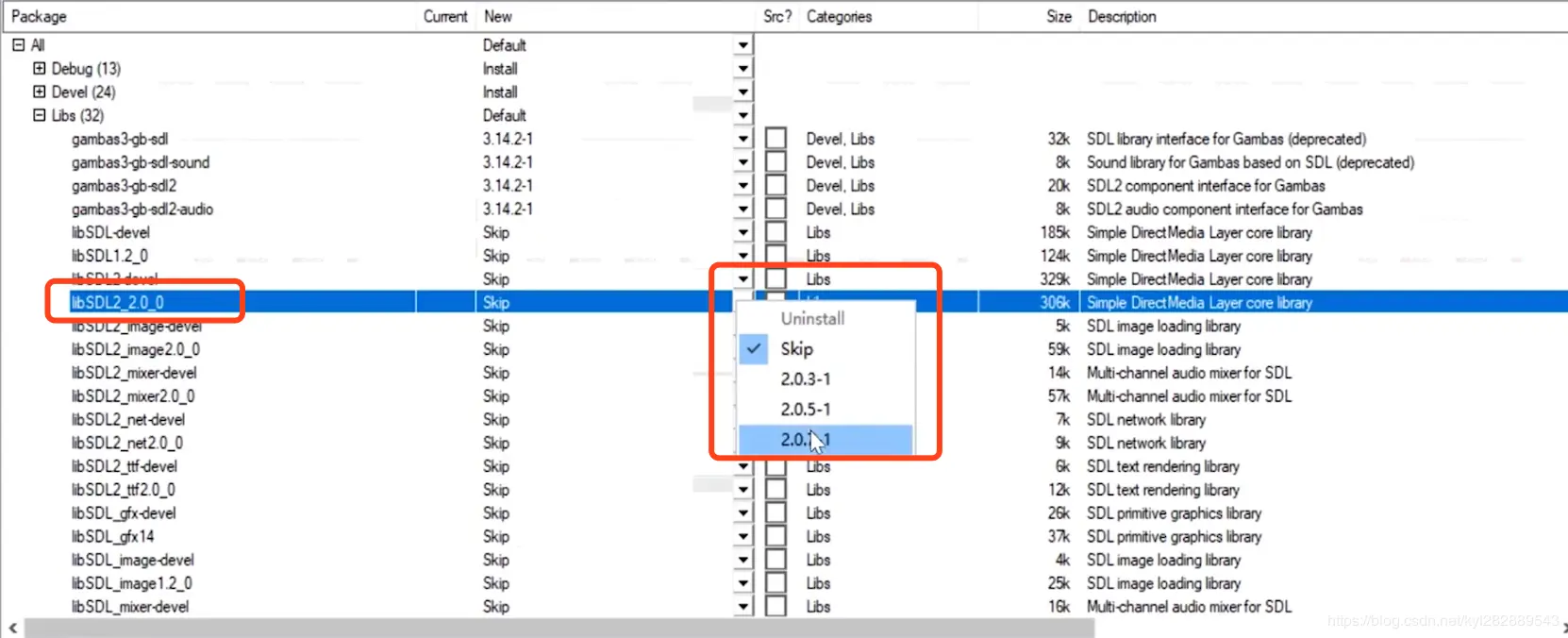 此外我们选择一个sdl的库