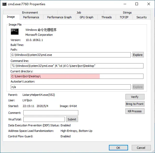 current directory的值