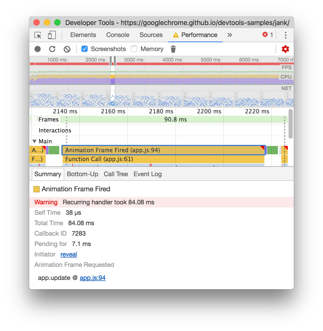 有关“触发动画帧”事件的更多信息