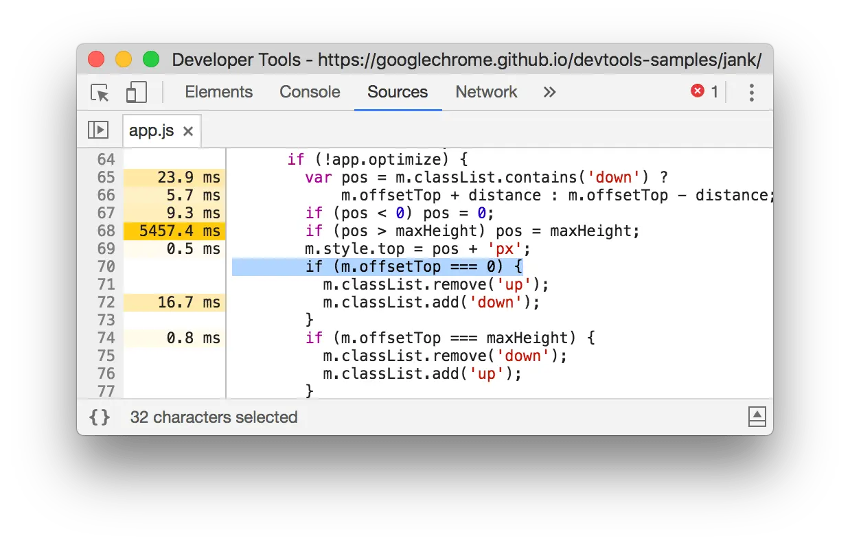 导致强制布局的代码行