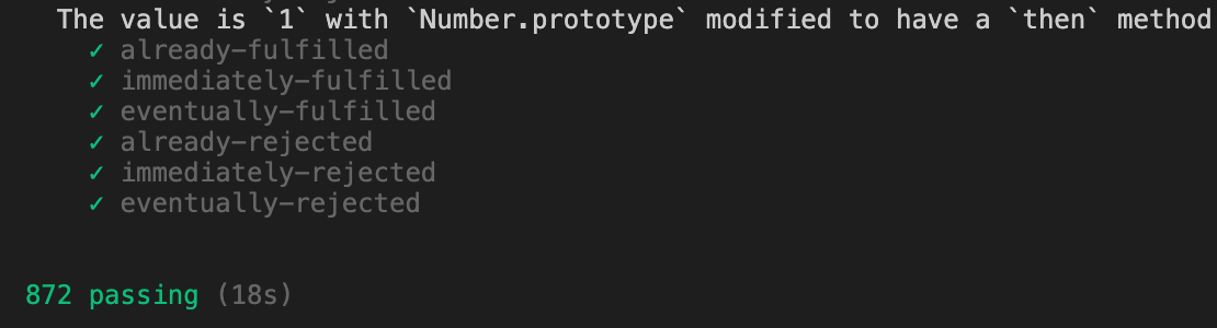 promise 用例测试结果