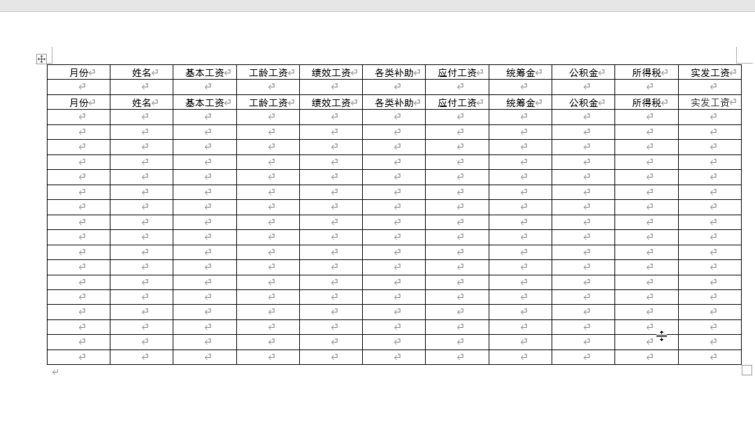 C# 自动生成工资条