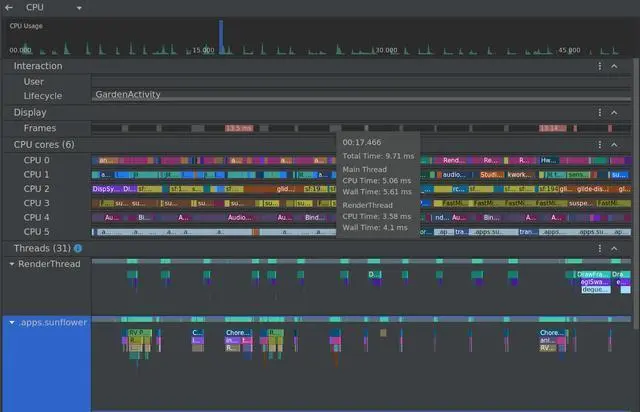 升级后的CPU Profiler 界面