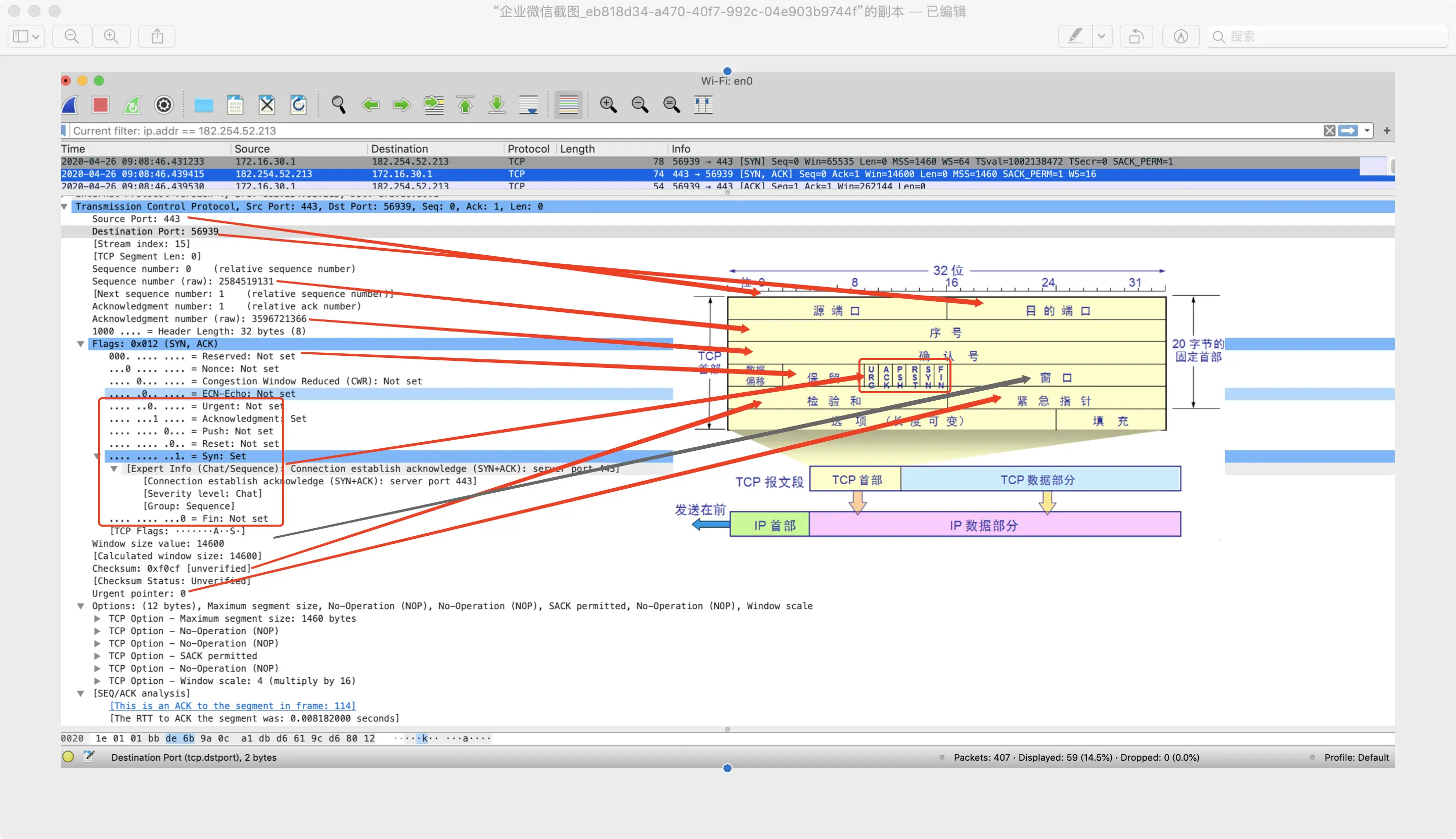 TCP首部数据一一对应