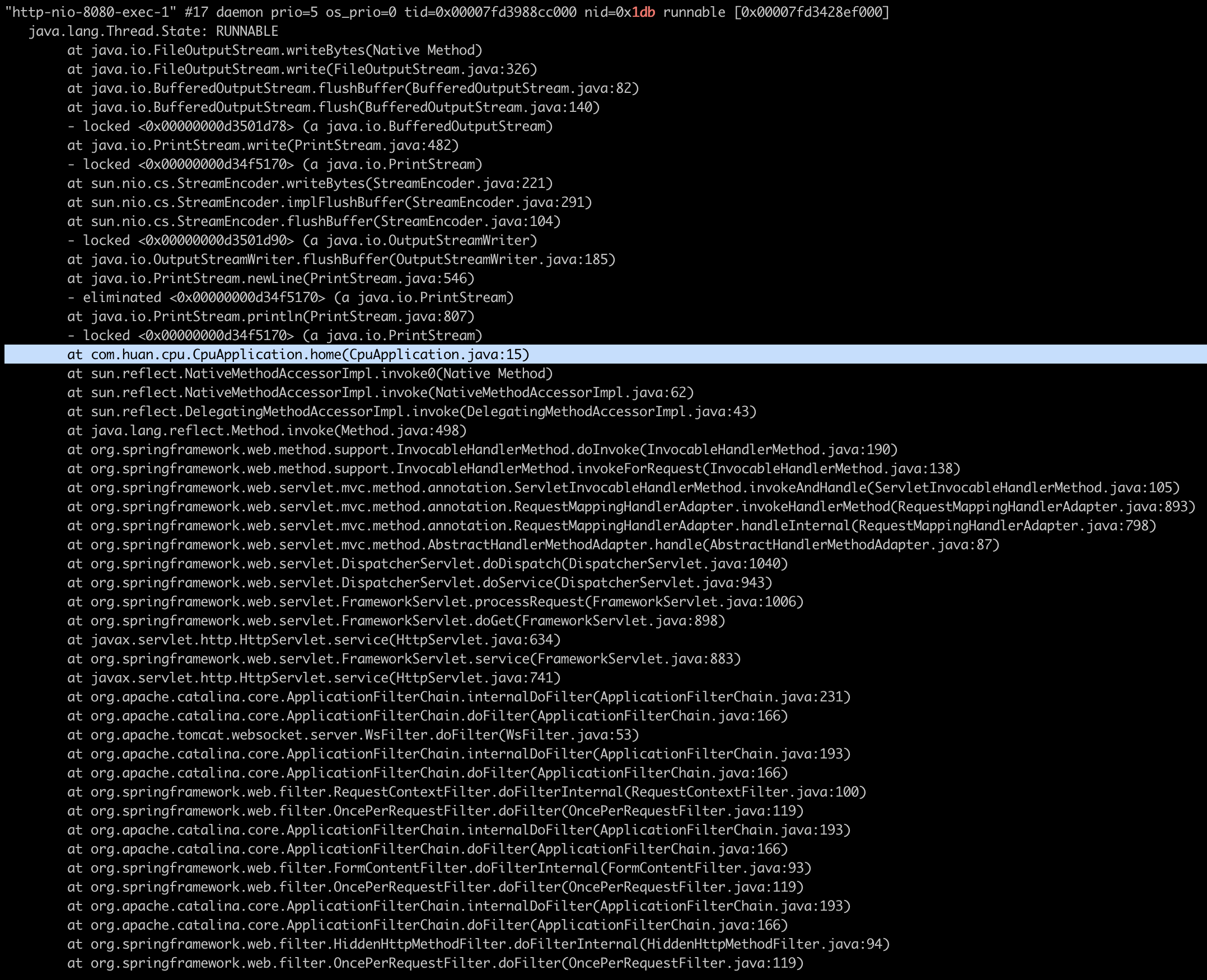 线程475执行快照