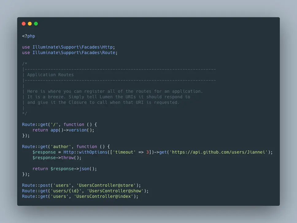 使用 Lumen 7 + Api Resource  进行 API 开发