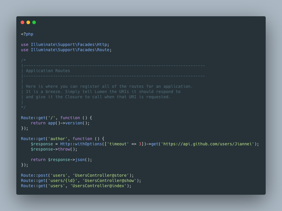 使用 Lumen 7 + Api Resource  进行 API 开发