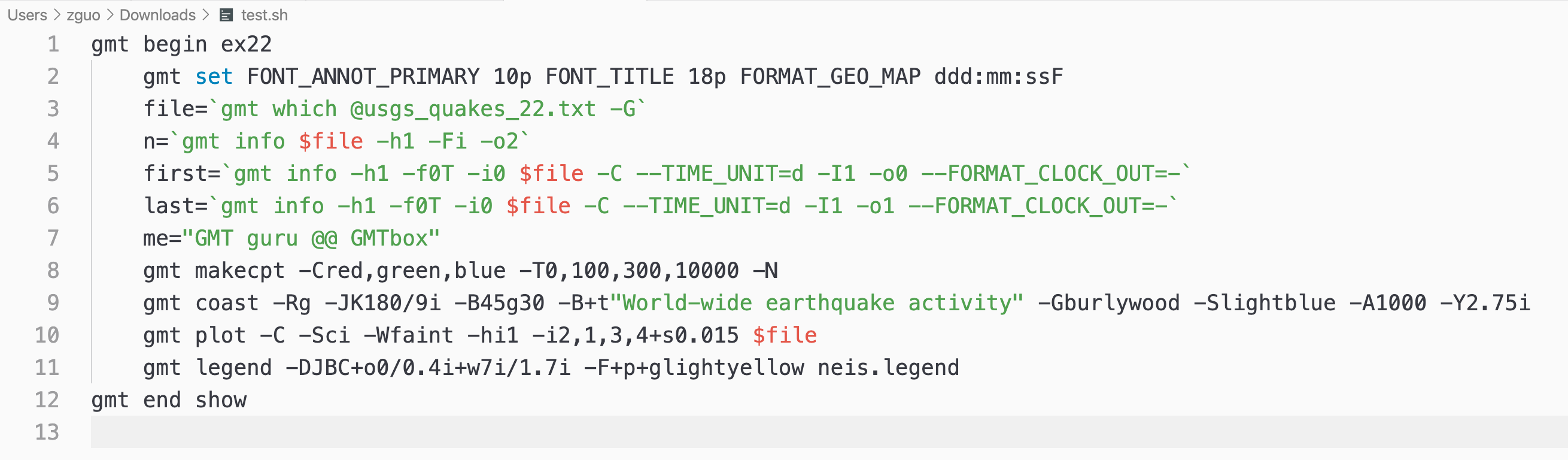 图2：没有使用vscode-GMT插件的素颜代码