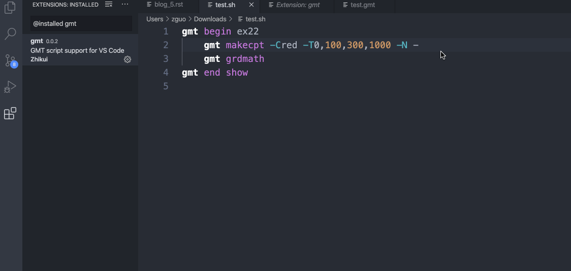 图10：投影参数自动补全演示