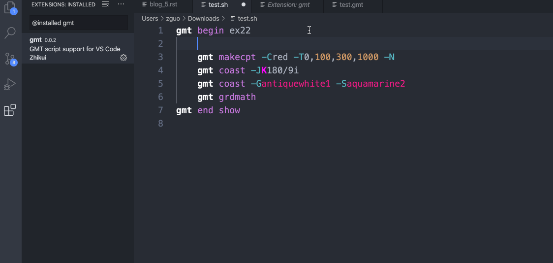 图12：gmt内置变量的自动补全演示