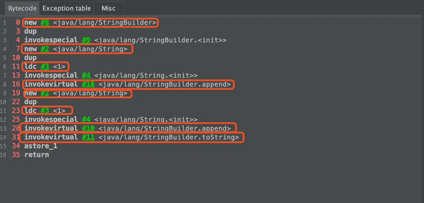 字符串拼接字节码