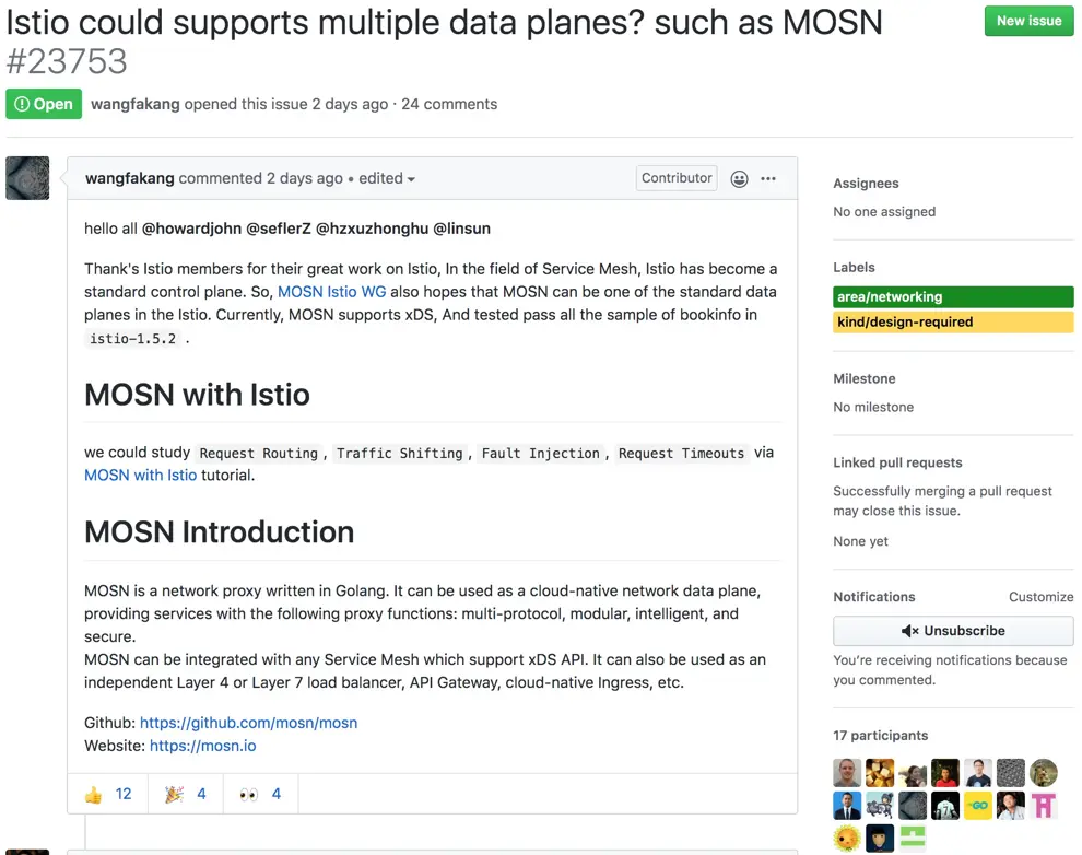 MOSN 与 Istio 社区合作