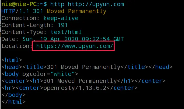 HTTP 301 跳转 HTTPS 截图