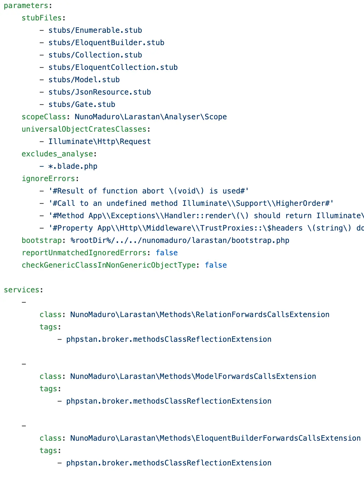 larastan 提供的配置文件