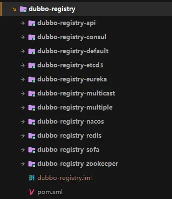dubbo-registry 的项目结构