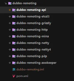 dubbo-remoting 项目目录