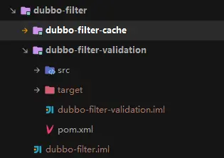 dubbo-filter 项目目录