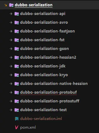 dubbo-serialization 项目目录