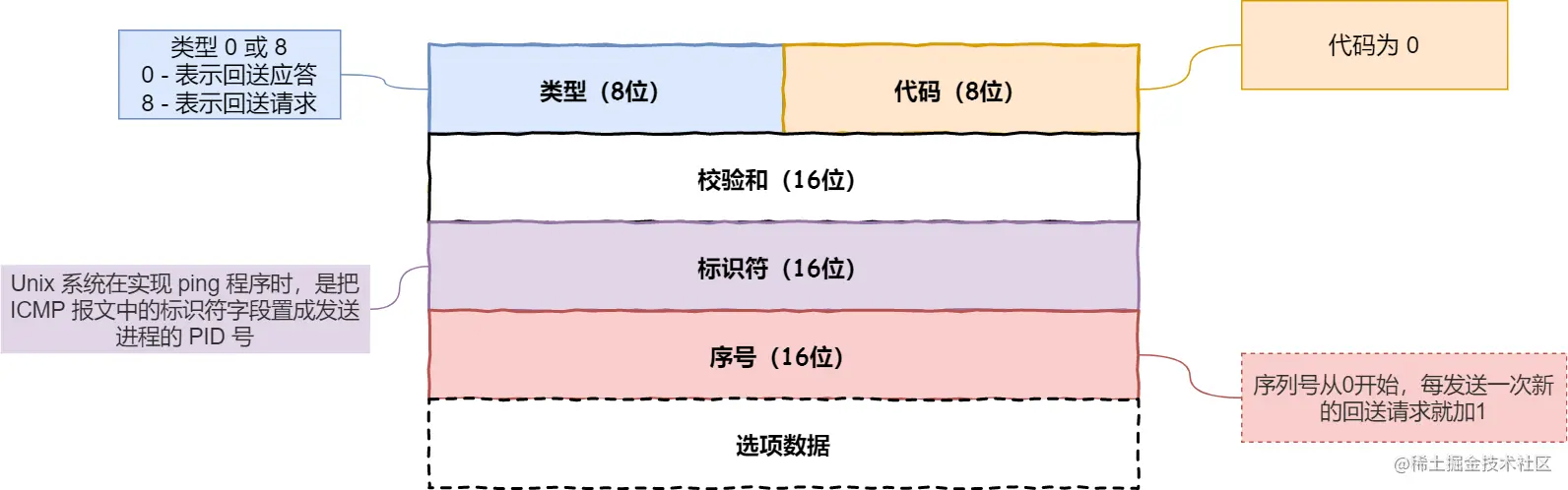 ICMP 回送请求和回送应答报文