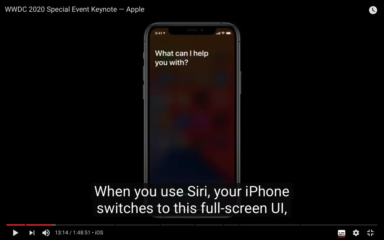 覆盖底层视图的 Siri 使用